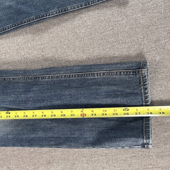 Wrangler Denim Jeans Men's "34" SLIM STRAIGTH Leg Blue Medium Wash Work Casual - Picture 14 of 14